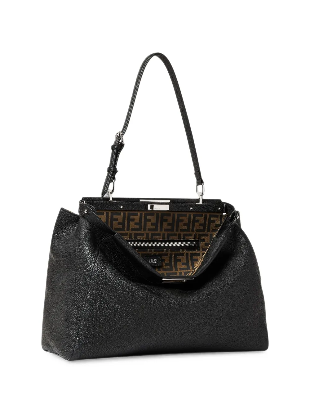 FENDI Peekaboo shopper van bewerkt leer Zwart