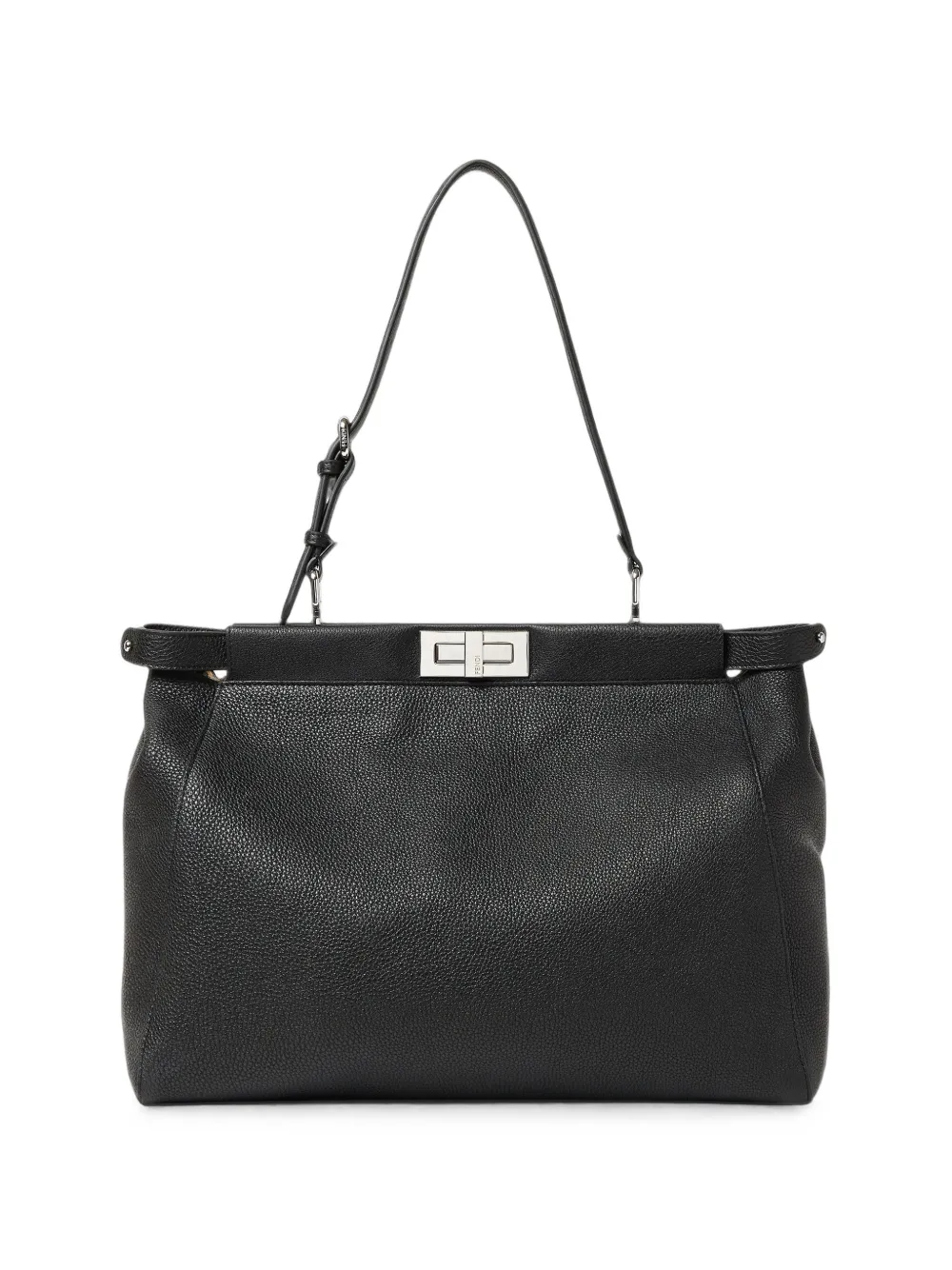 FENDI Peekaboo grained-leather tote bag | Black | Image 1