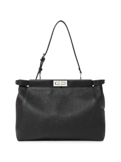 FENDI Peekaboo grained-leather tote bag