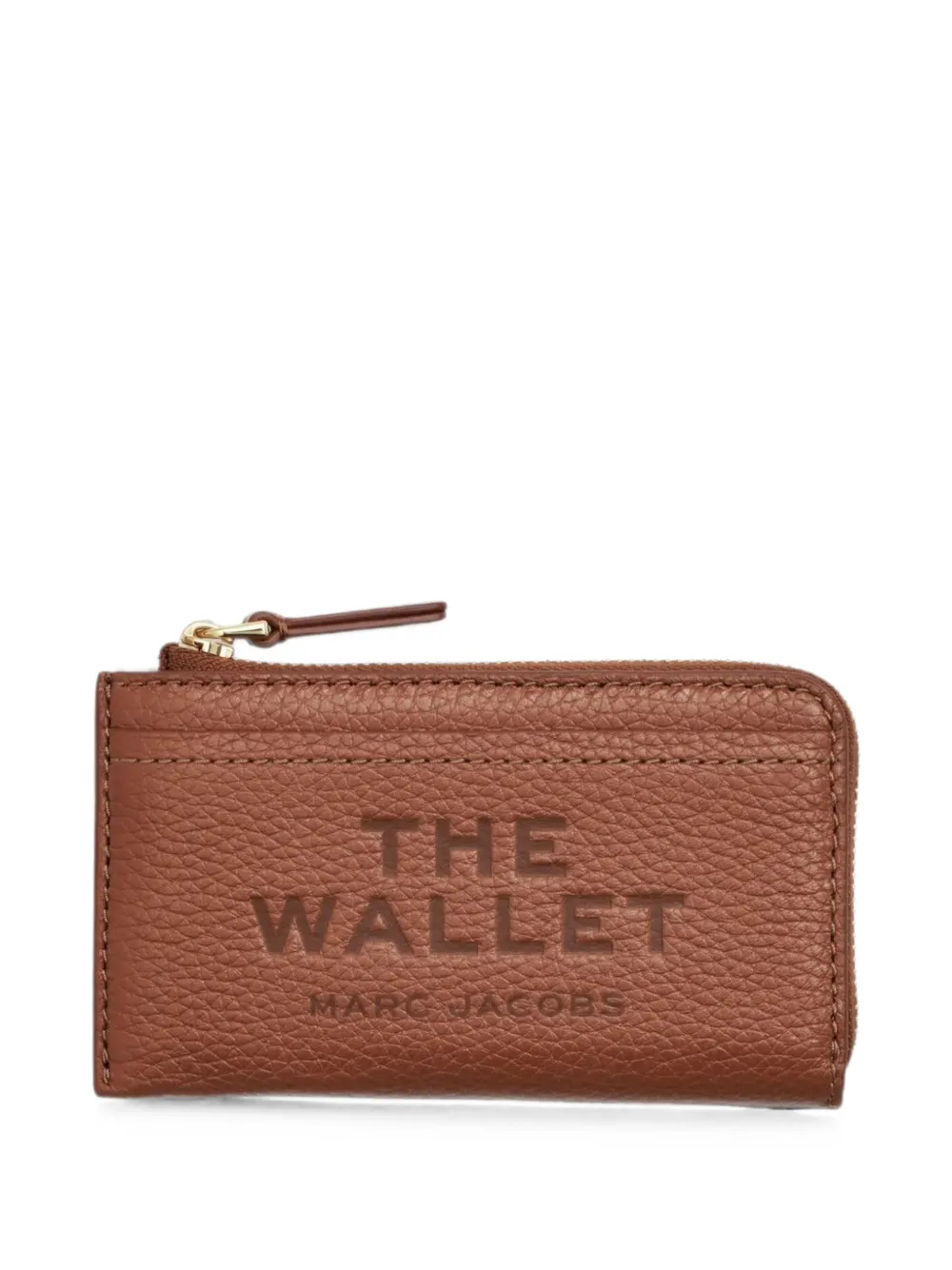 Marc Jacobs Top Zip Multi pebbled leather wallet - Marrone