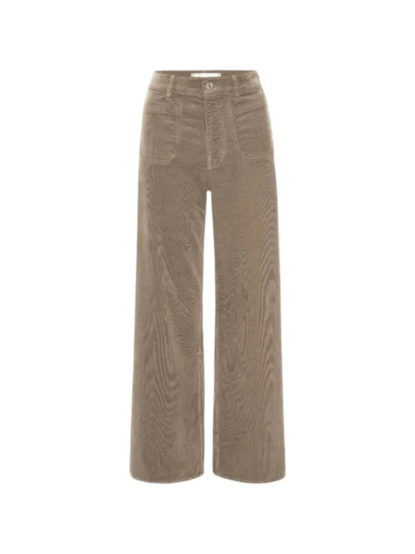 Frame Le Slim Palazzo Straight Trousers in Neutrals