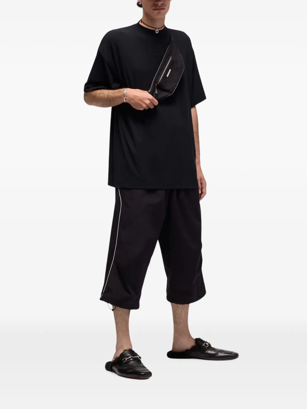 Gucci Oversized T-shirt met logo-print Zwart