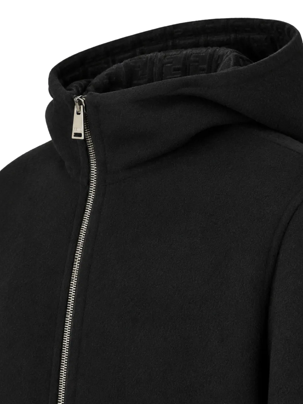 FENDI Hoodie met capuchon en rits Zwart