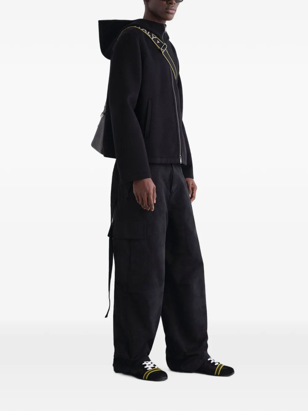 FENDI Hoodie met capuchon en rits Zwart