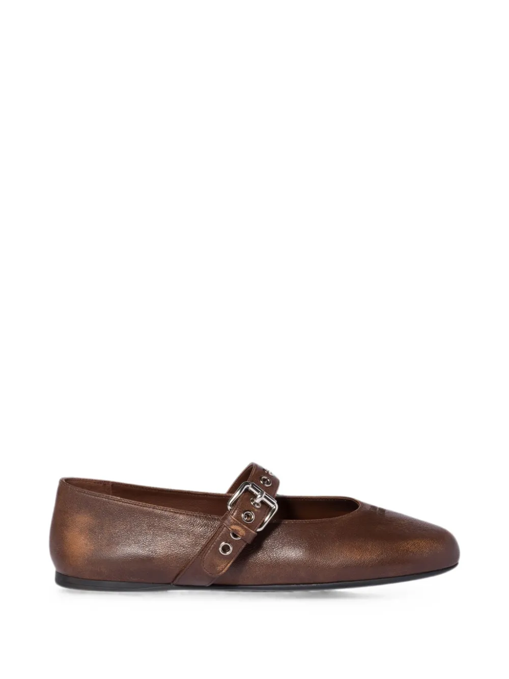 Miu Miu Ballerinas mit Schnallenriemen - Braun
