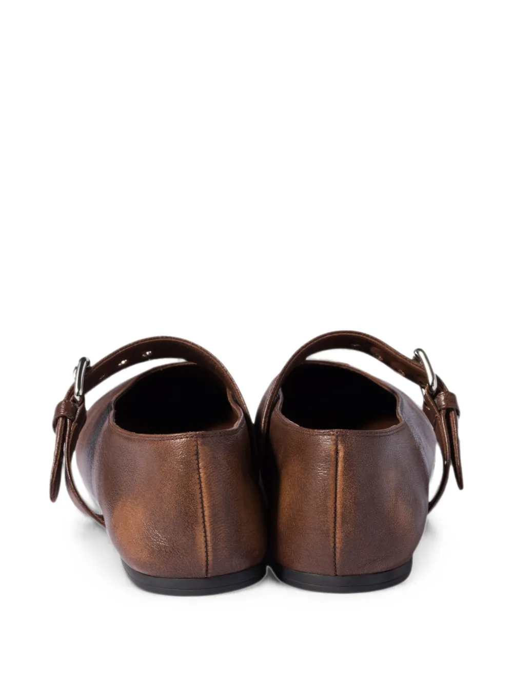 Miu buckle-strap leather ballet flats Bruin