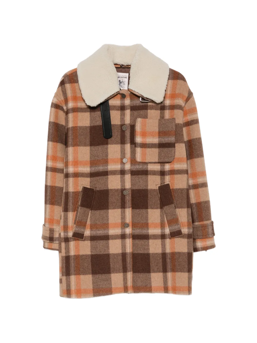 Semicouture checked coat - Marrone
