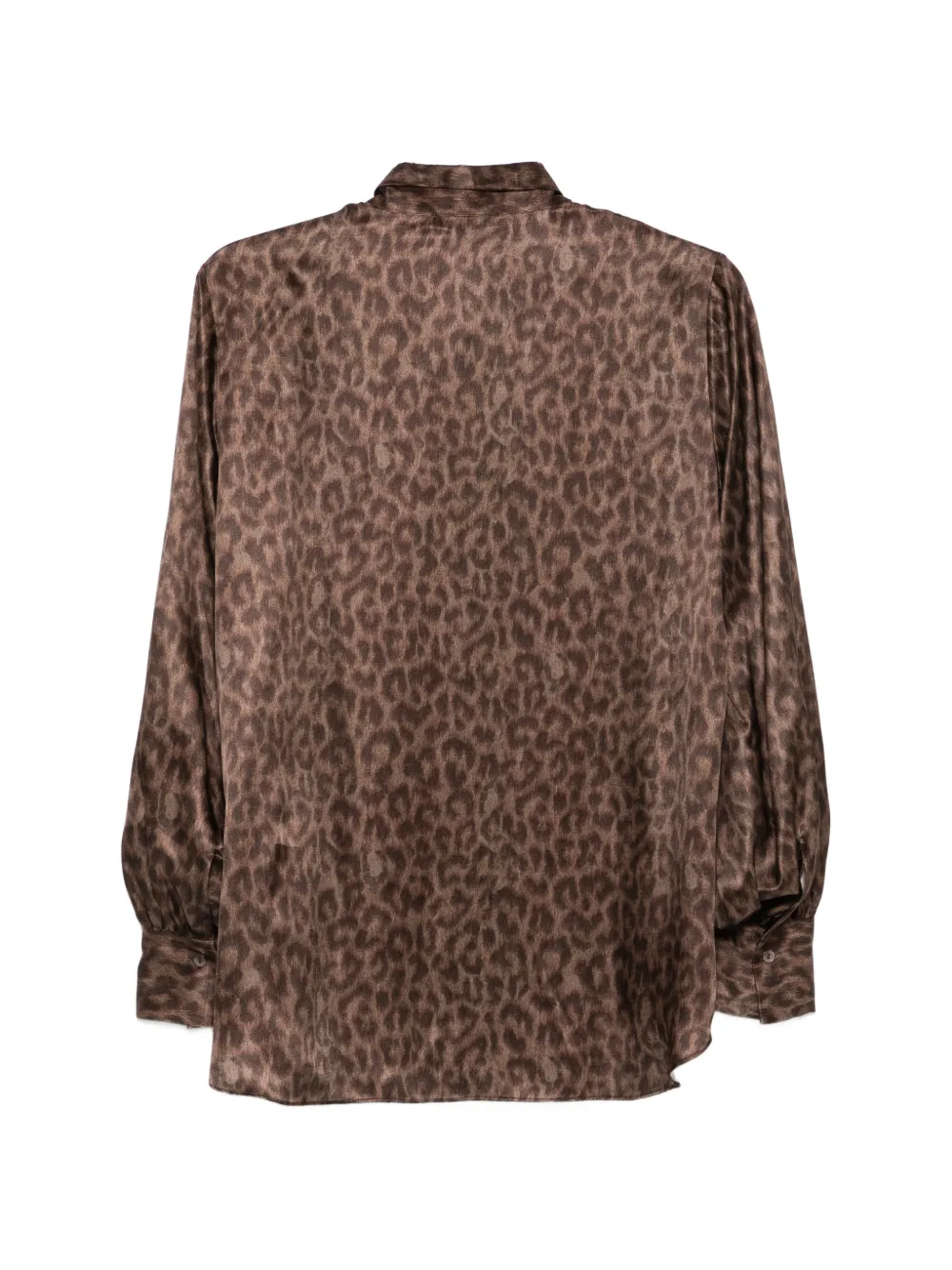 Antonelli Cassata blouse van zijdeblend met luipaardprint Bruin