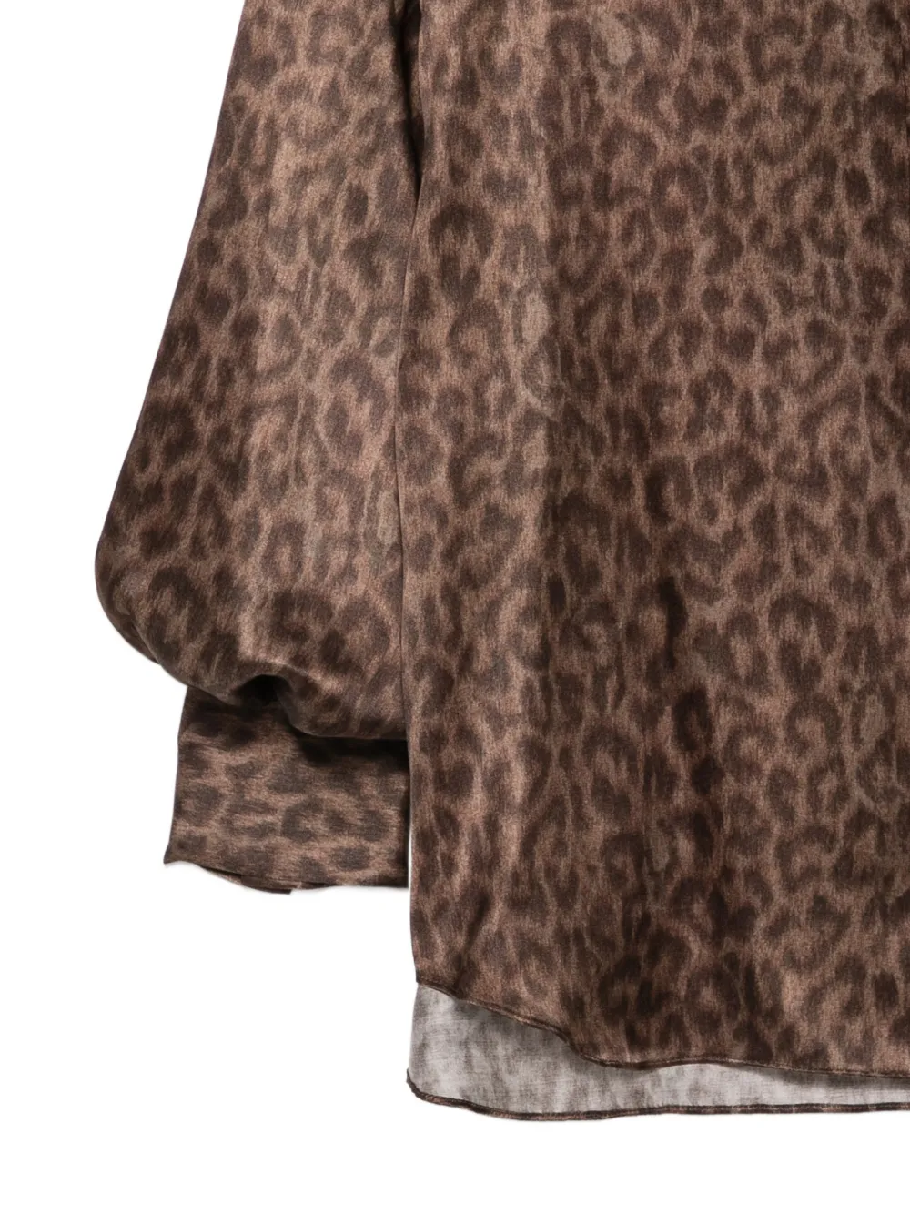 Antonelli Cassata blouse van zijdeblend met luipaardprint Bruin