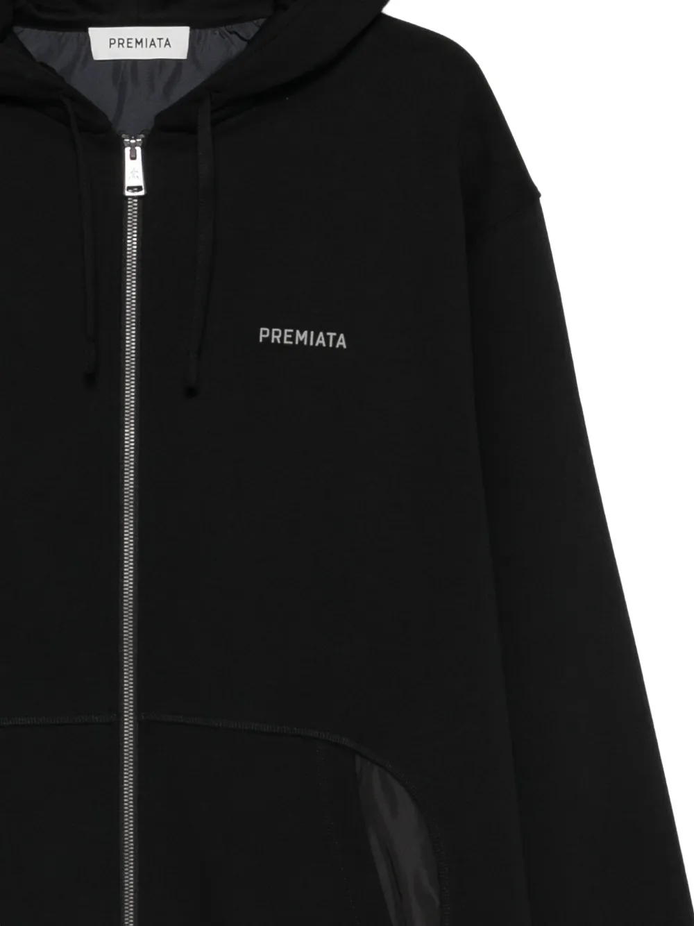 Premiata Hoodie met logoprint en rits Zwart