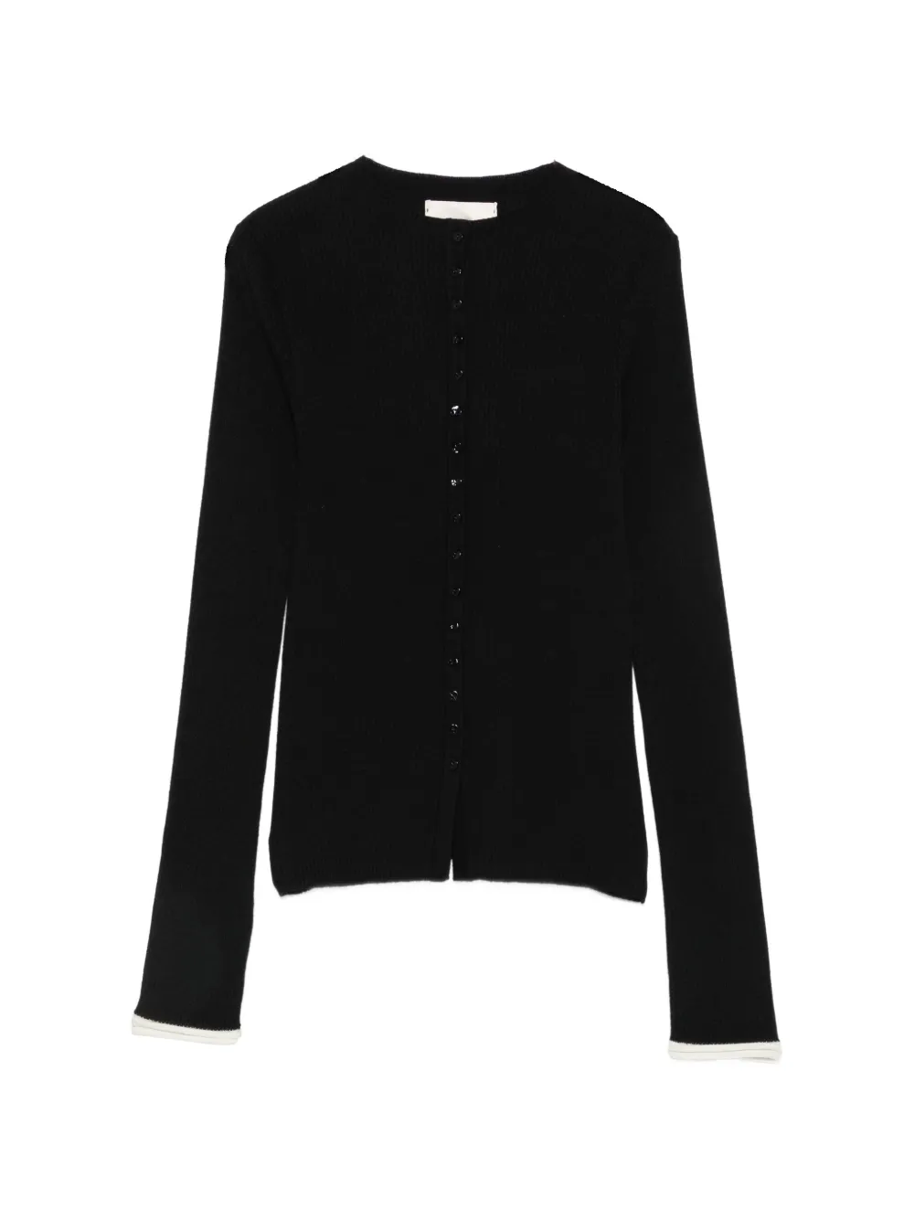 Eleh ribbed-knit button-up sweater - Schwarz
