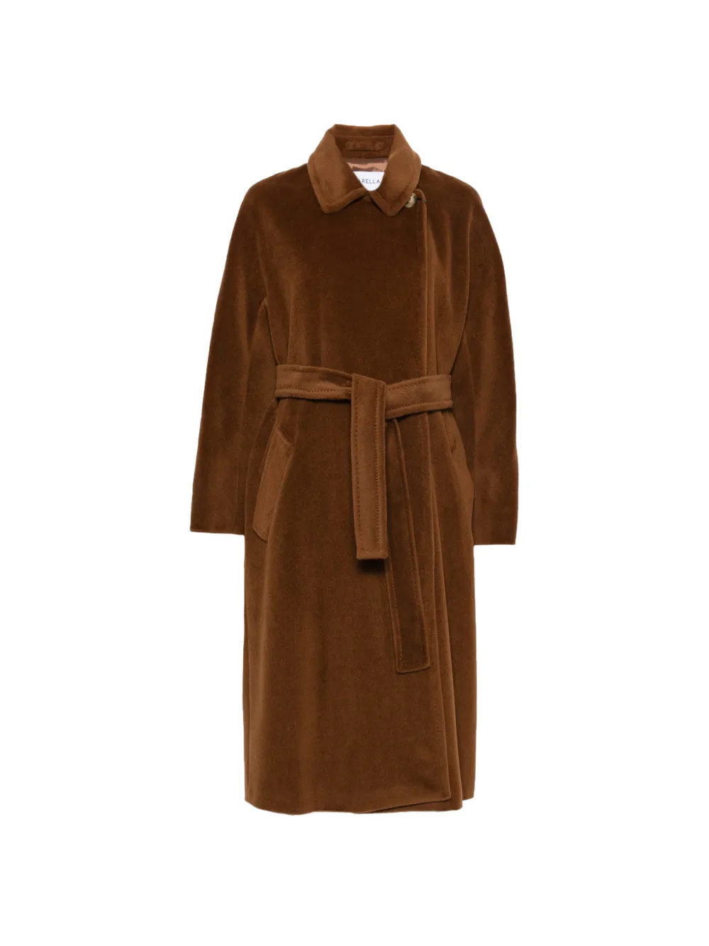 Marella belted virgin-wool coat Bruin