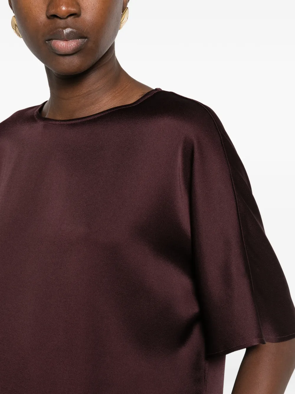 Antonelli Angiolieri satin-finish short-sleeve T-shirt Paars