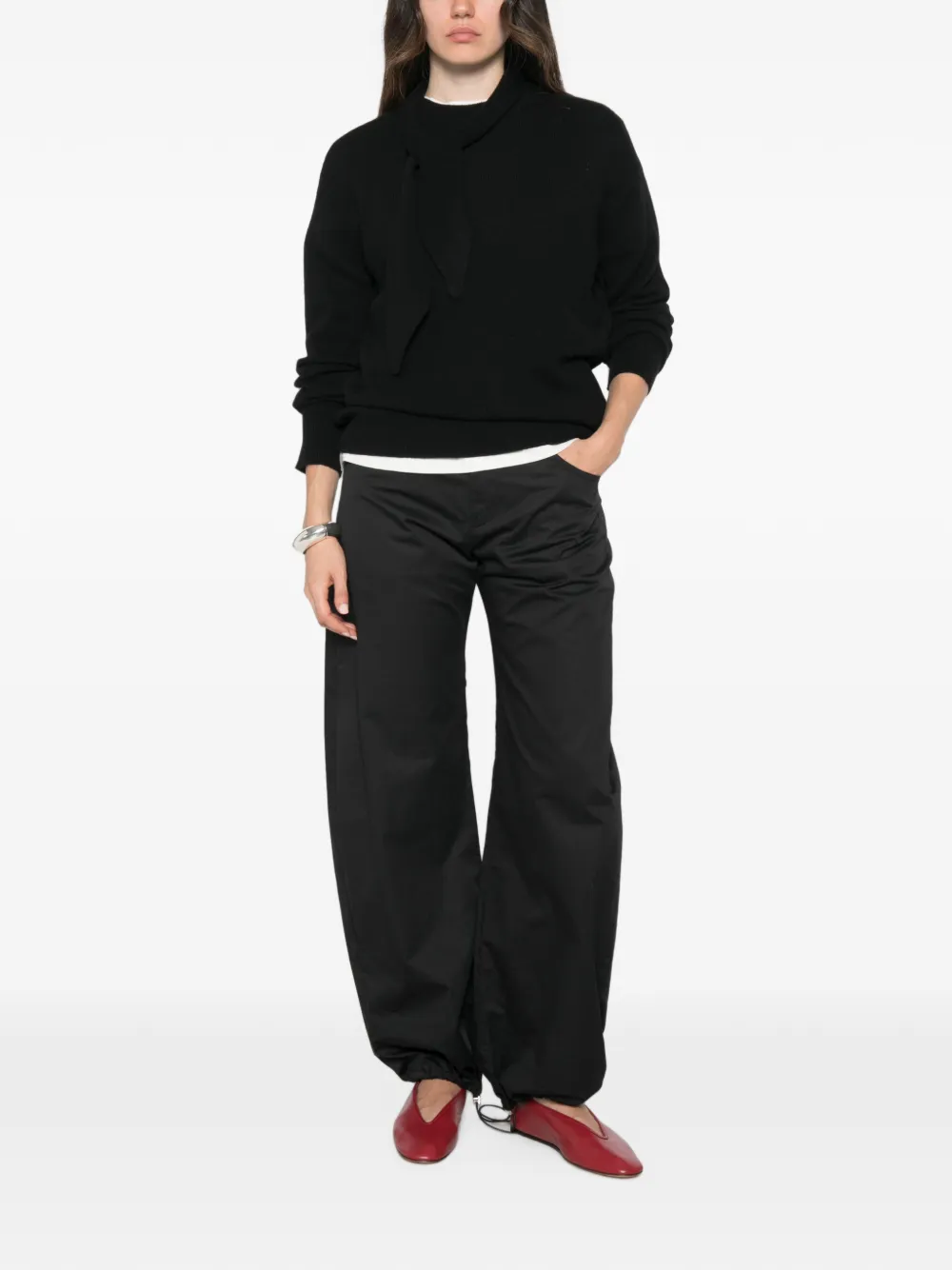 Marella scarf-detail sweater Zwart