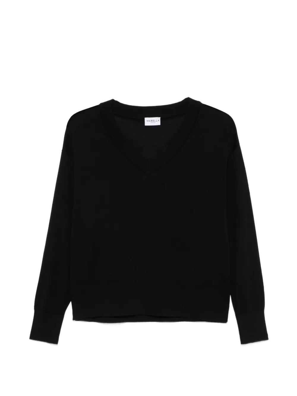 Marella V-neck long-sleeve sweater - Schwarz