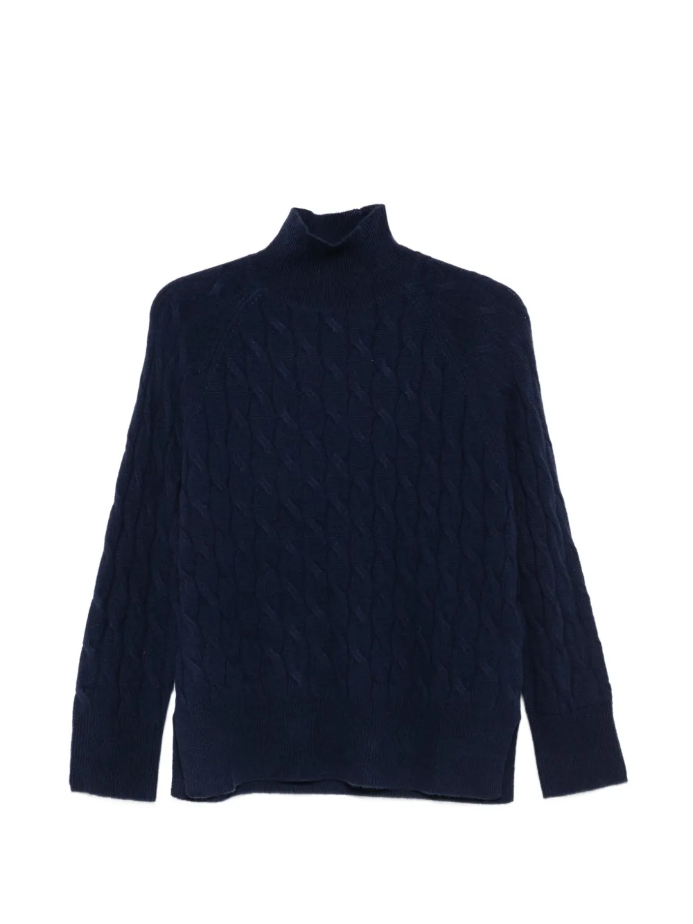 Marella cable-knit mock-neck sweater - Blu