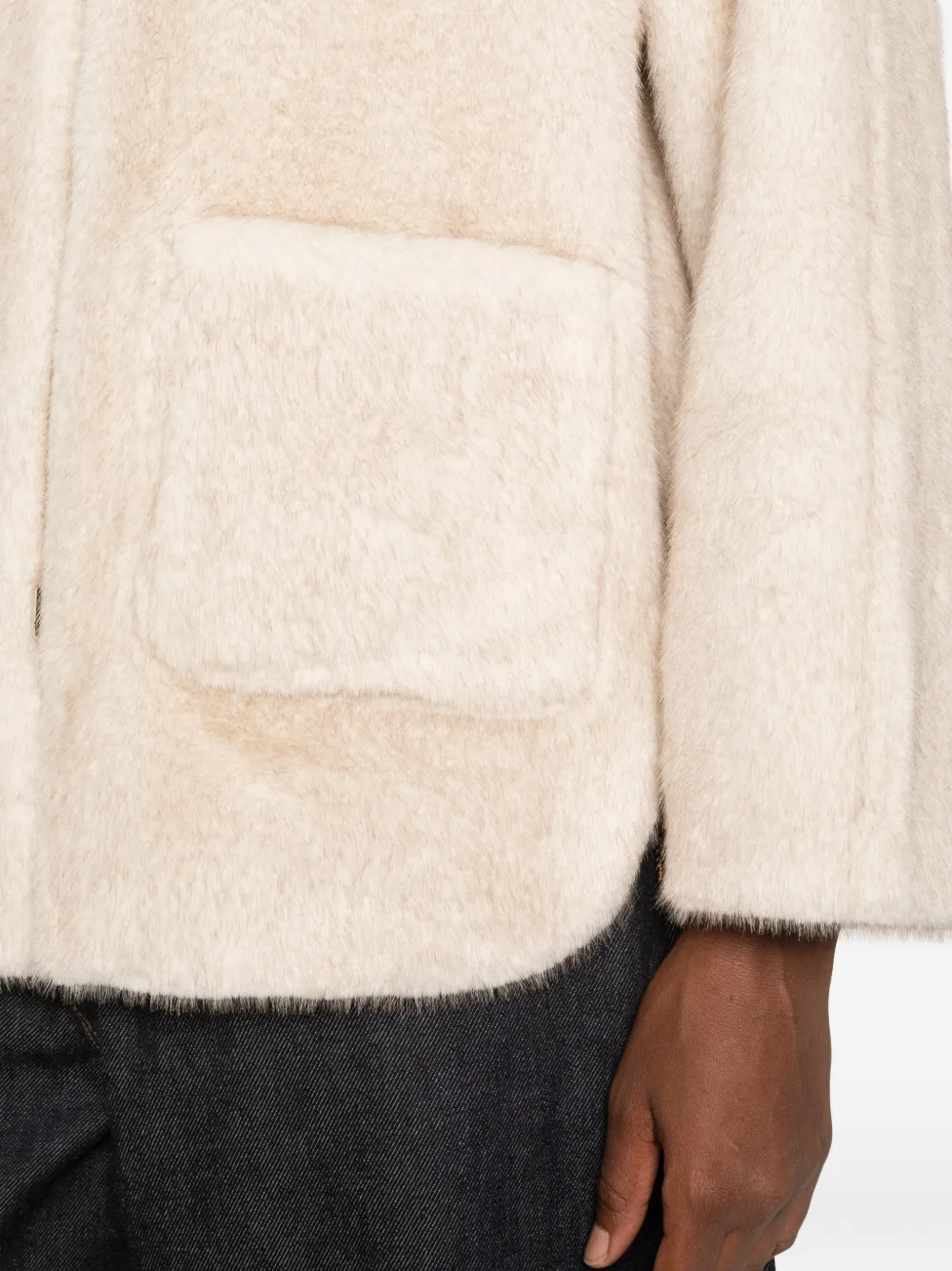 Betta Corradi faux-fur hooded jacket Beige