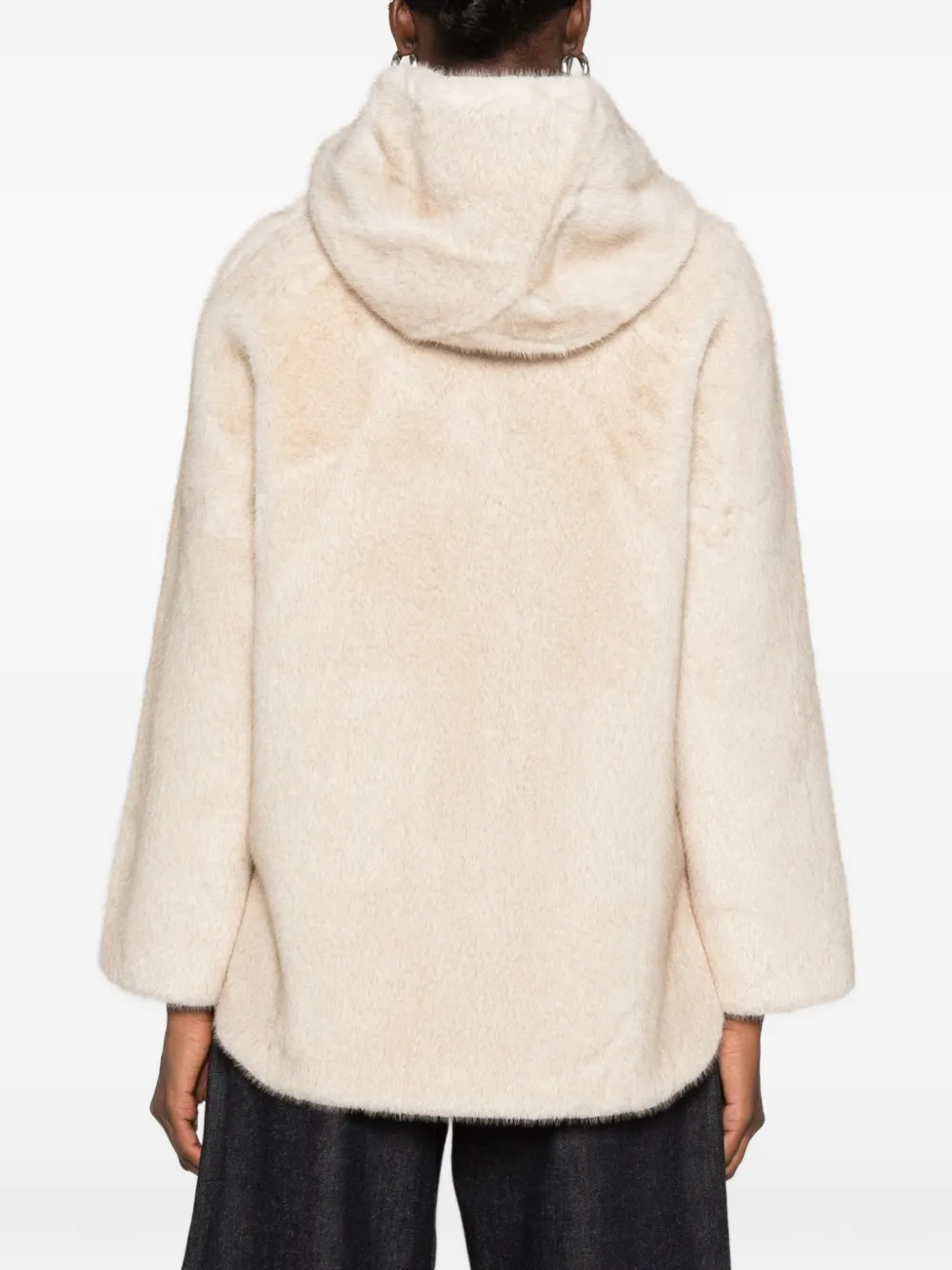 Betta Corradi faux-fur hooded jacket Beige