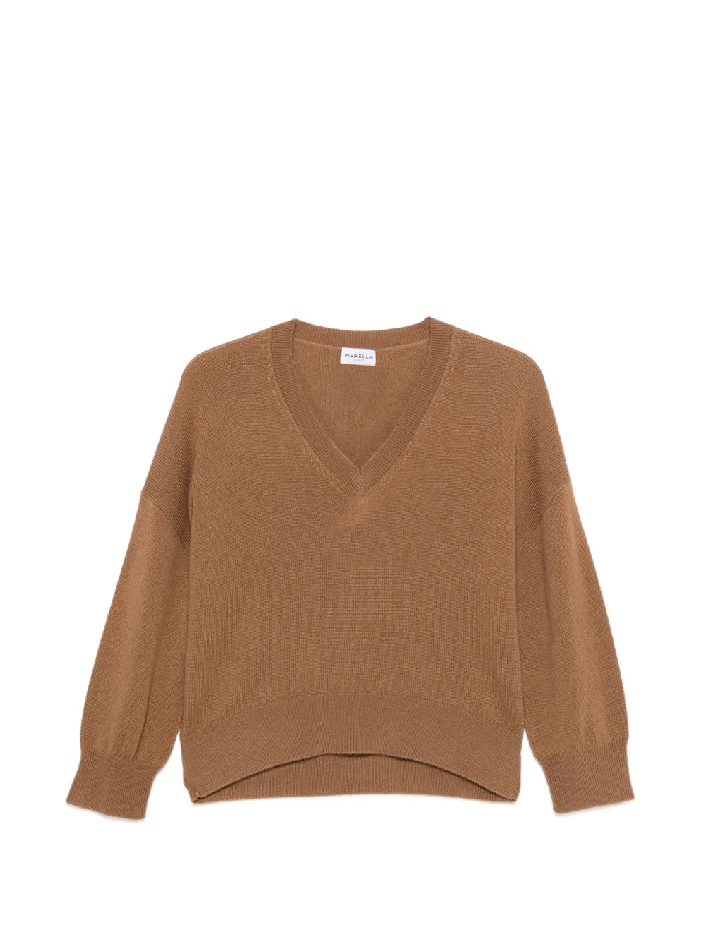 Marella Mseditore V-neck long-sleeve sweater - Marrone