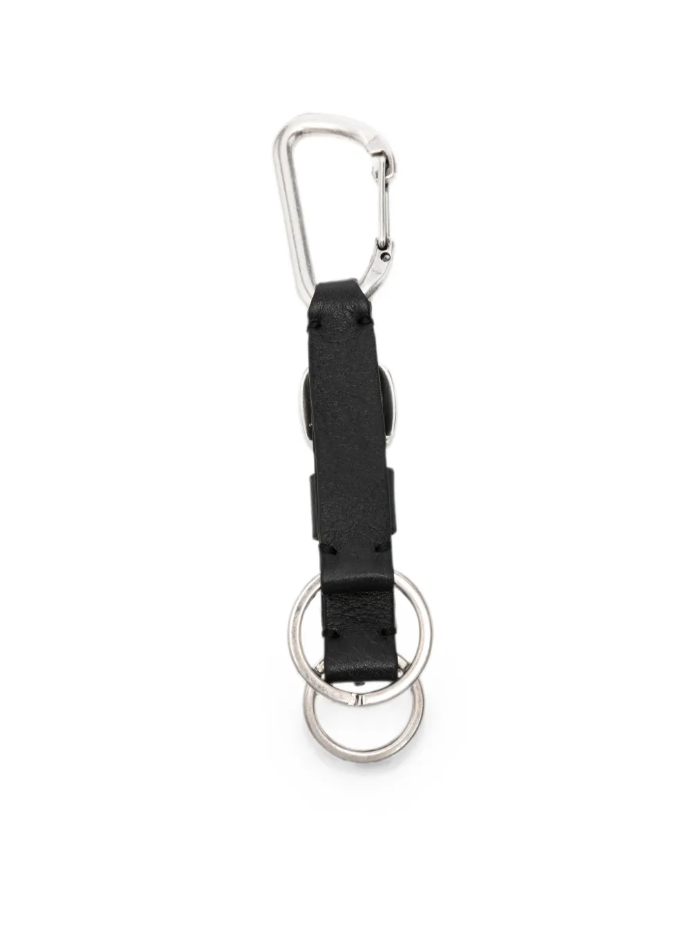 Orciani Leren sleutelhanger met gespdetail Zwart