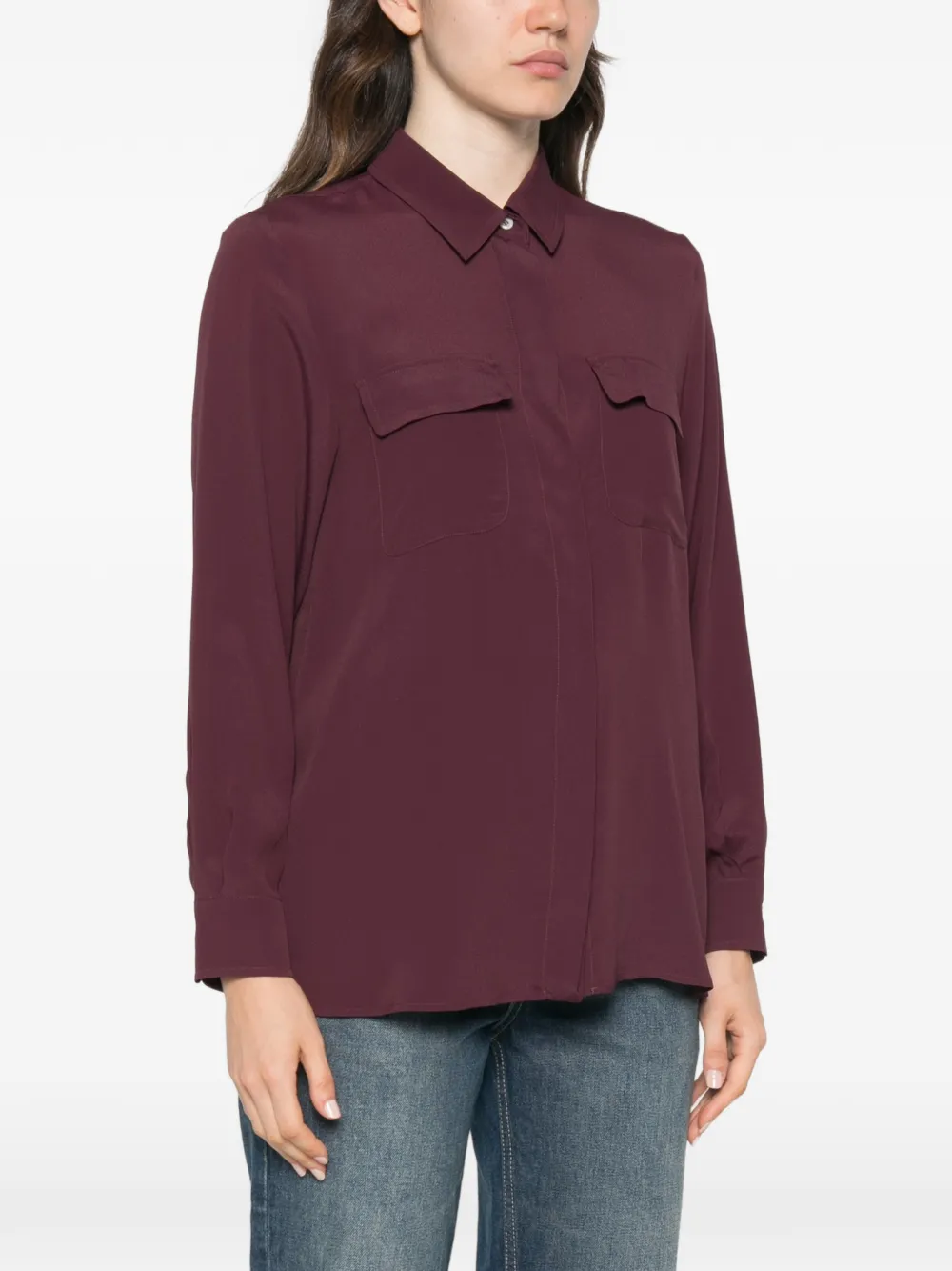 Marella Mllfestoso1 blouse met borstzak en knopen Rood