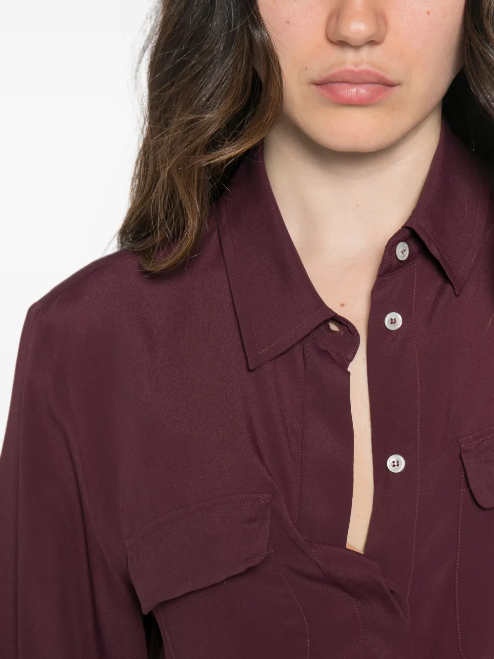 Marella Mllfestoso1 blouse met borstzak en knopen Rood