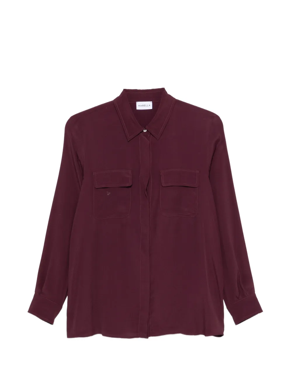 Marella Mllfestoso1 button-up chest-pocket shirt - Rot