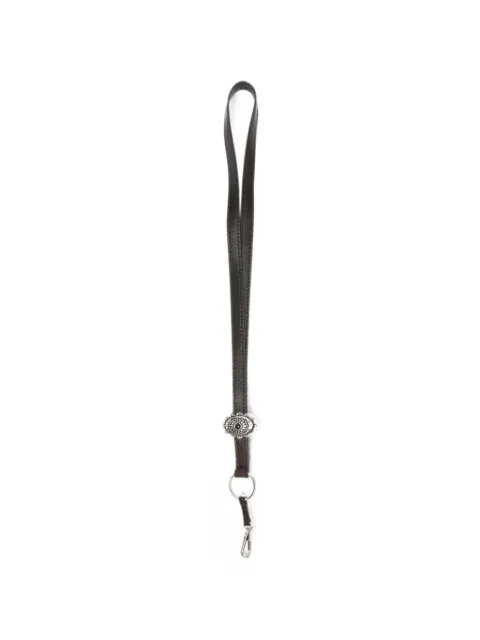Orciani engraved-plaque leather lanyard