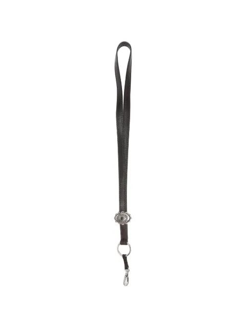 Orciani engraved-plaque leather lanyard