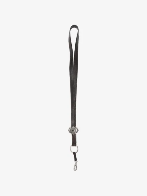 Orciani engraved-plaque leather lanyard