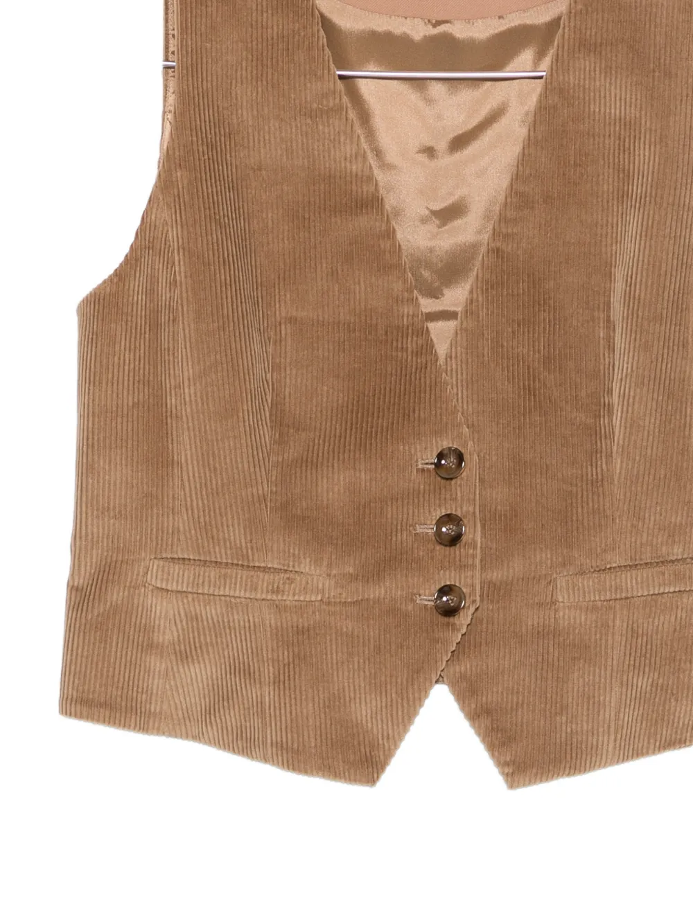 Marella Ribfluwelen button-up gilet Beige