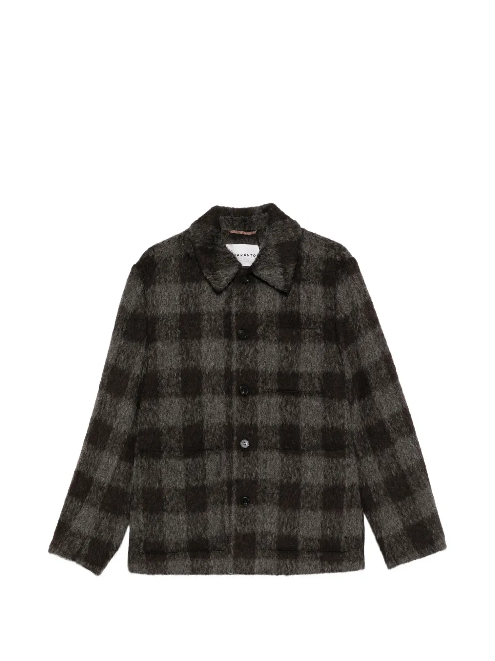 AMARANTO check wool-blend shirt jacket - Gris AMARANTO check wool-blend shirt jacket - Gris
