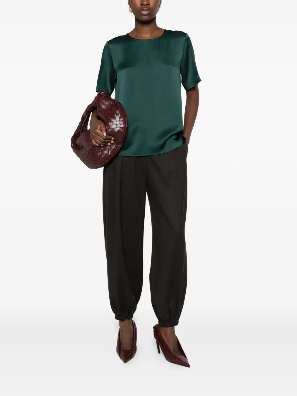 Antonelli Duchamp satin-finish short-sleeve T-shirt Groen