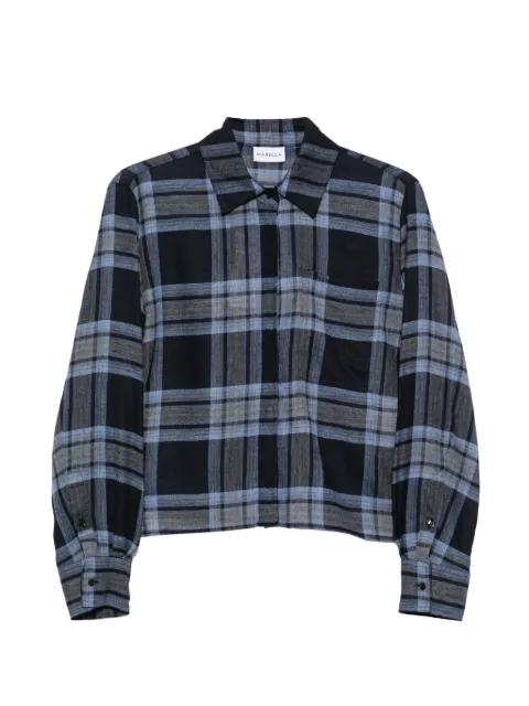 Marella check-pattern tie-neck shirt