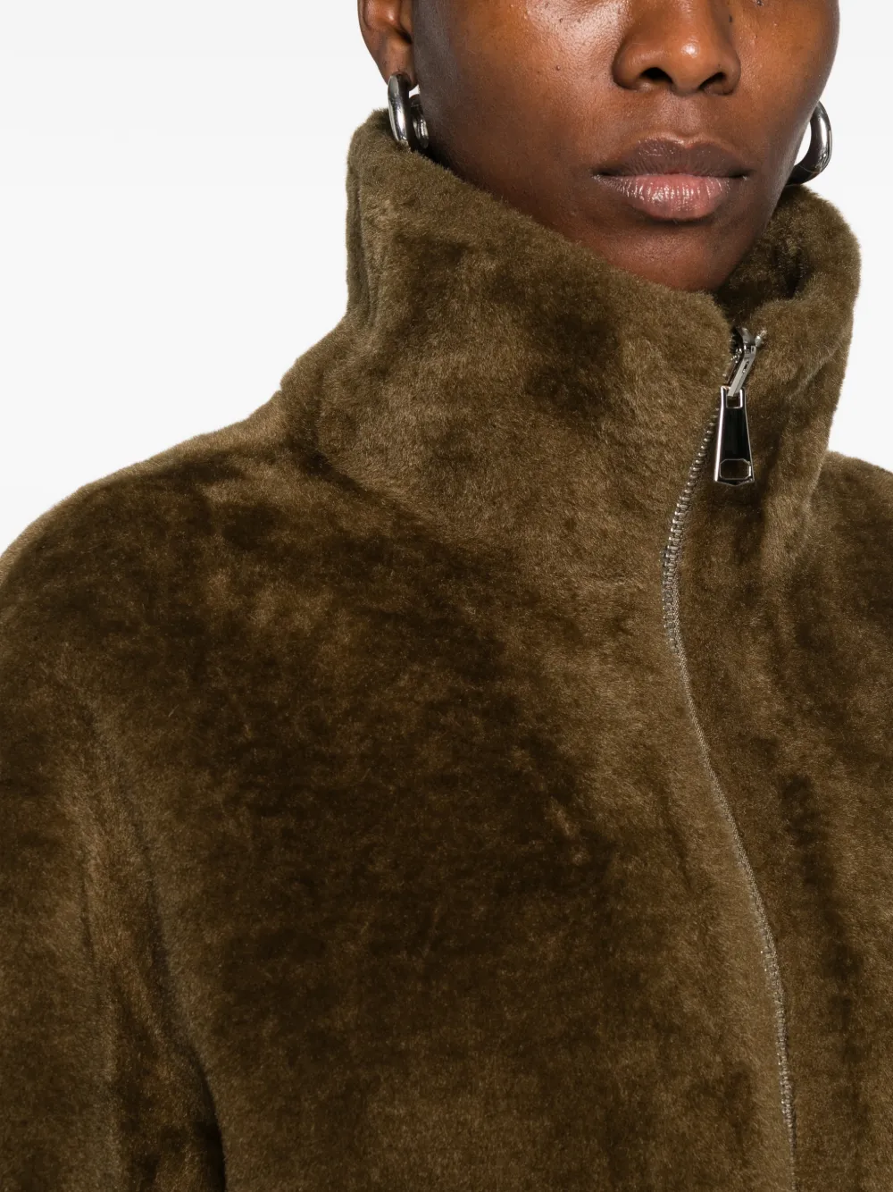 Betta Corradi faux-fur panelled jacket Groen