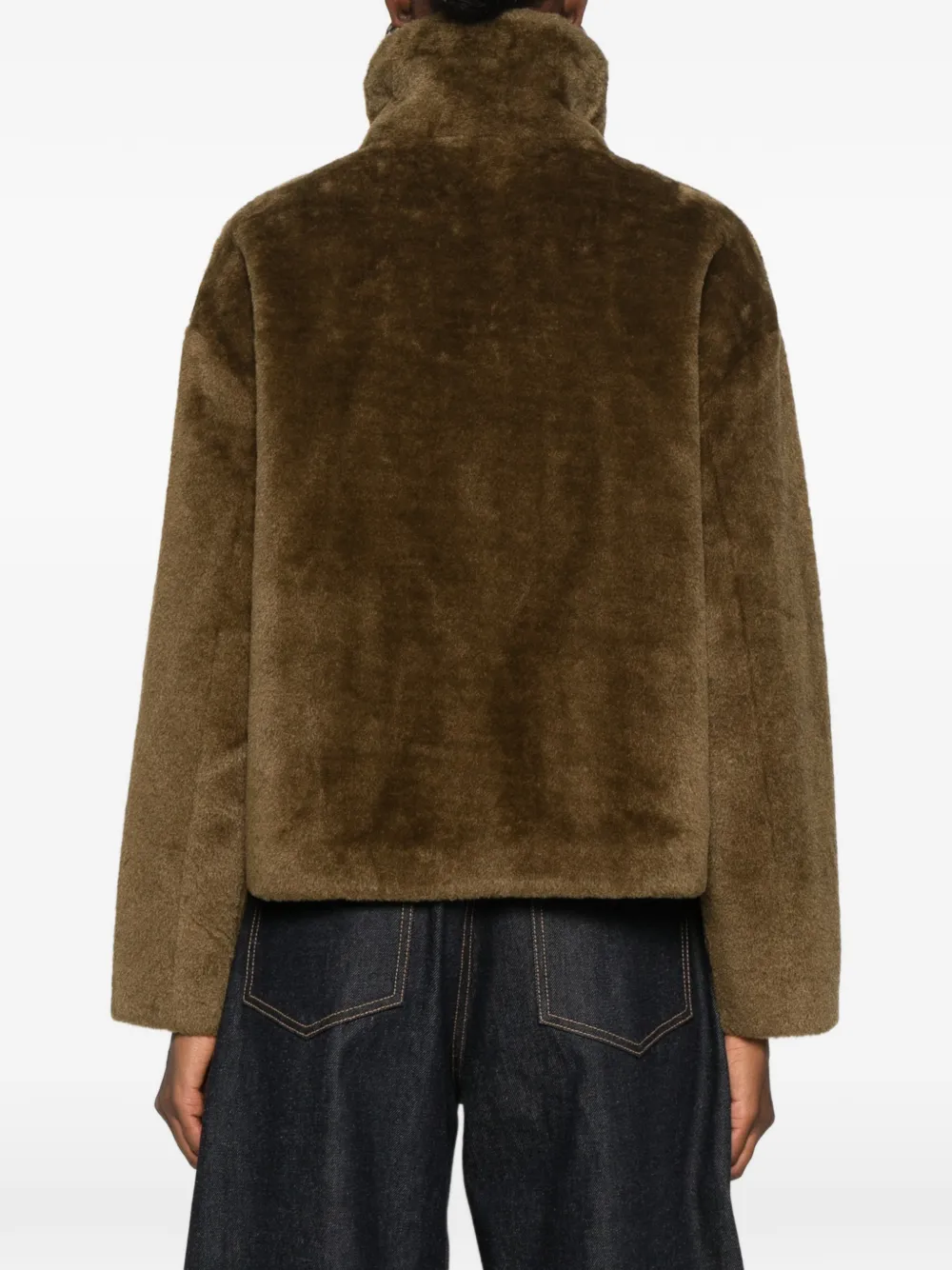 Betta Corradi faux-fur panelled jacket Groen