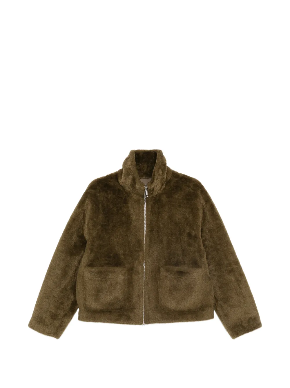 Betta Corradi faux-fur panelled jacket Groen