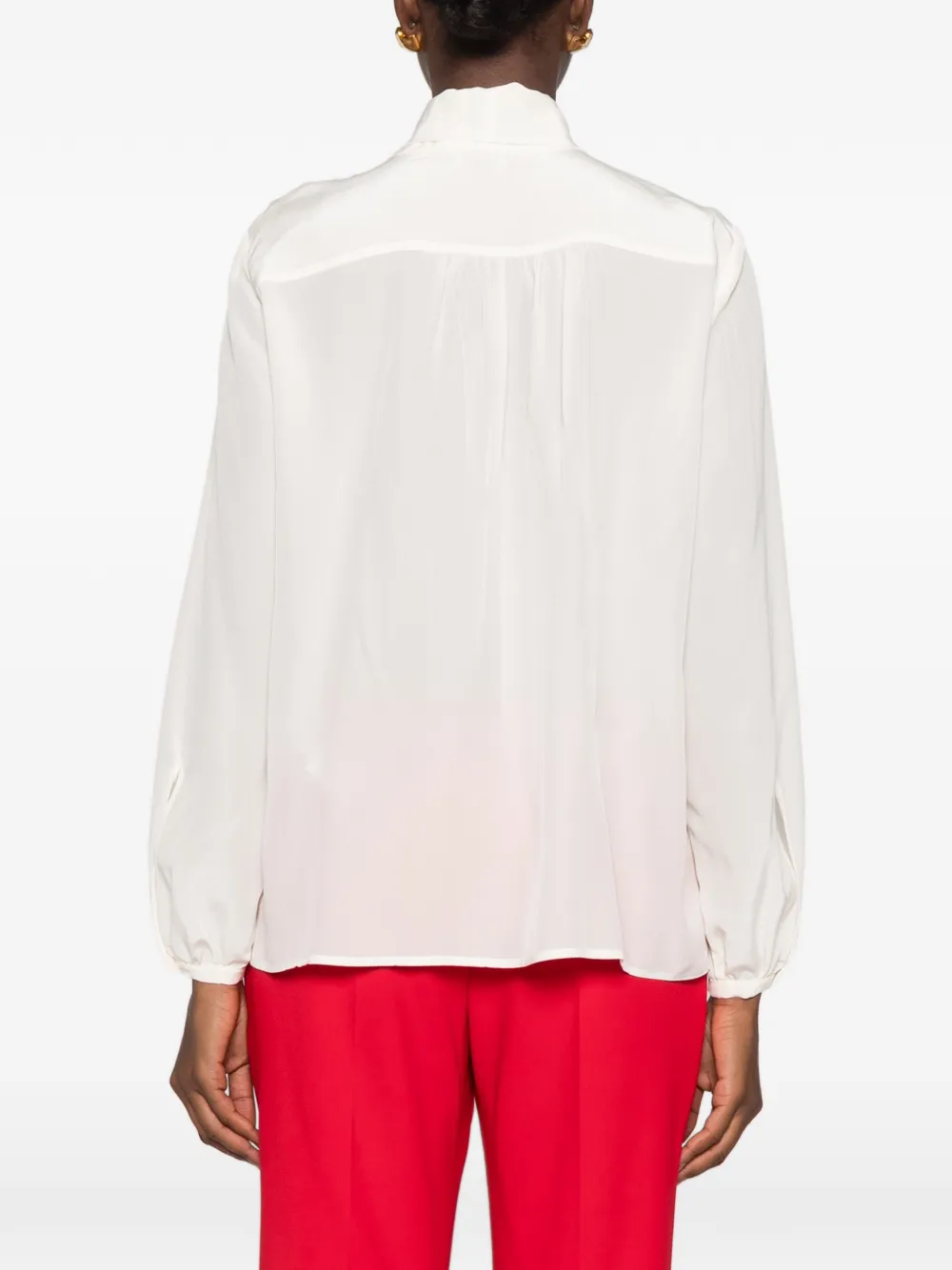 Marella bow-detail silk shirt Wit