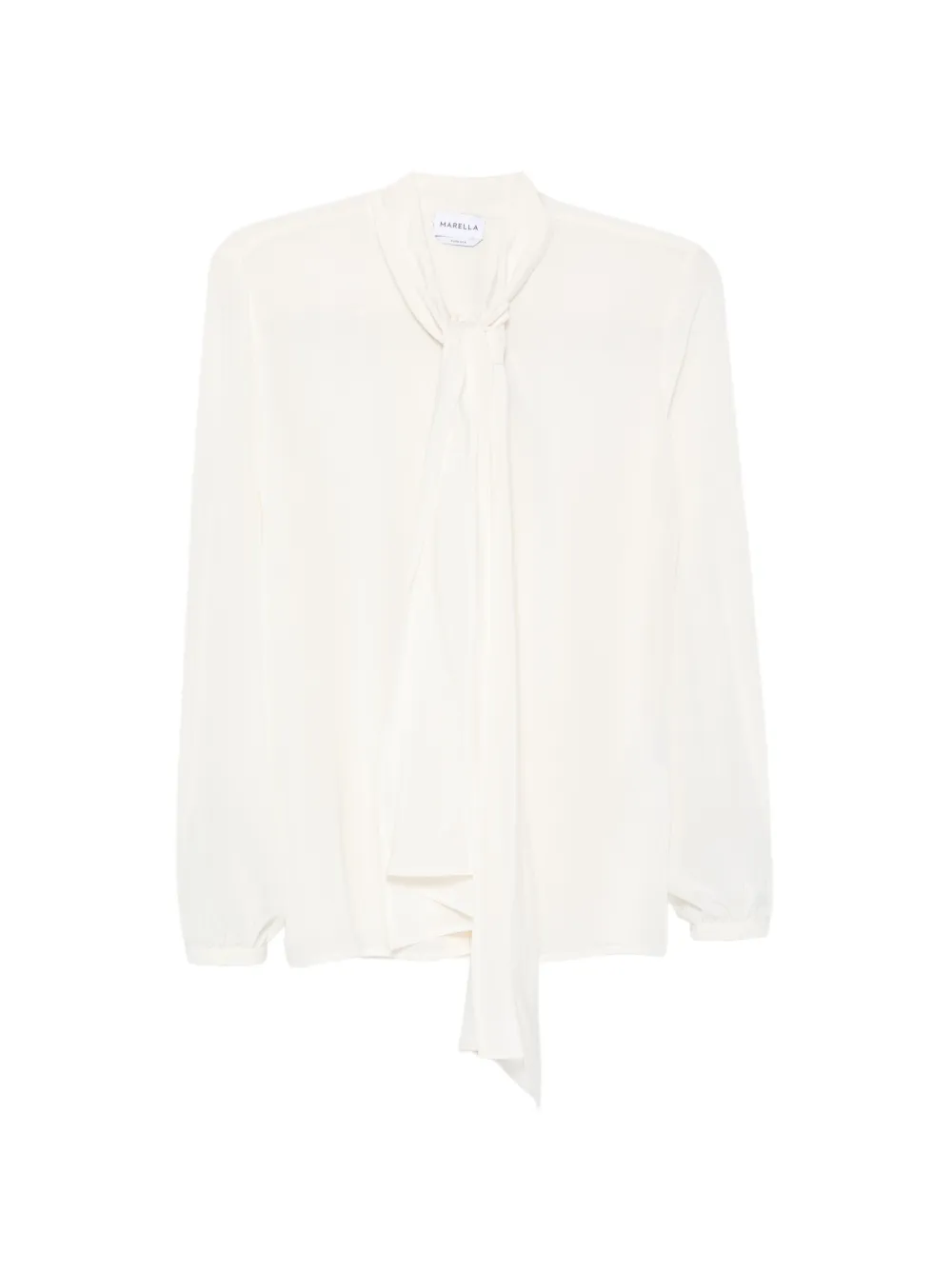 Marella bow-detail silk shirt Wit