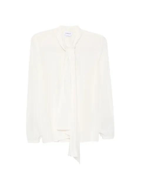 Marella bow-detail silk shirt
