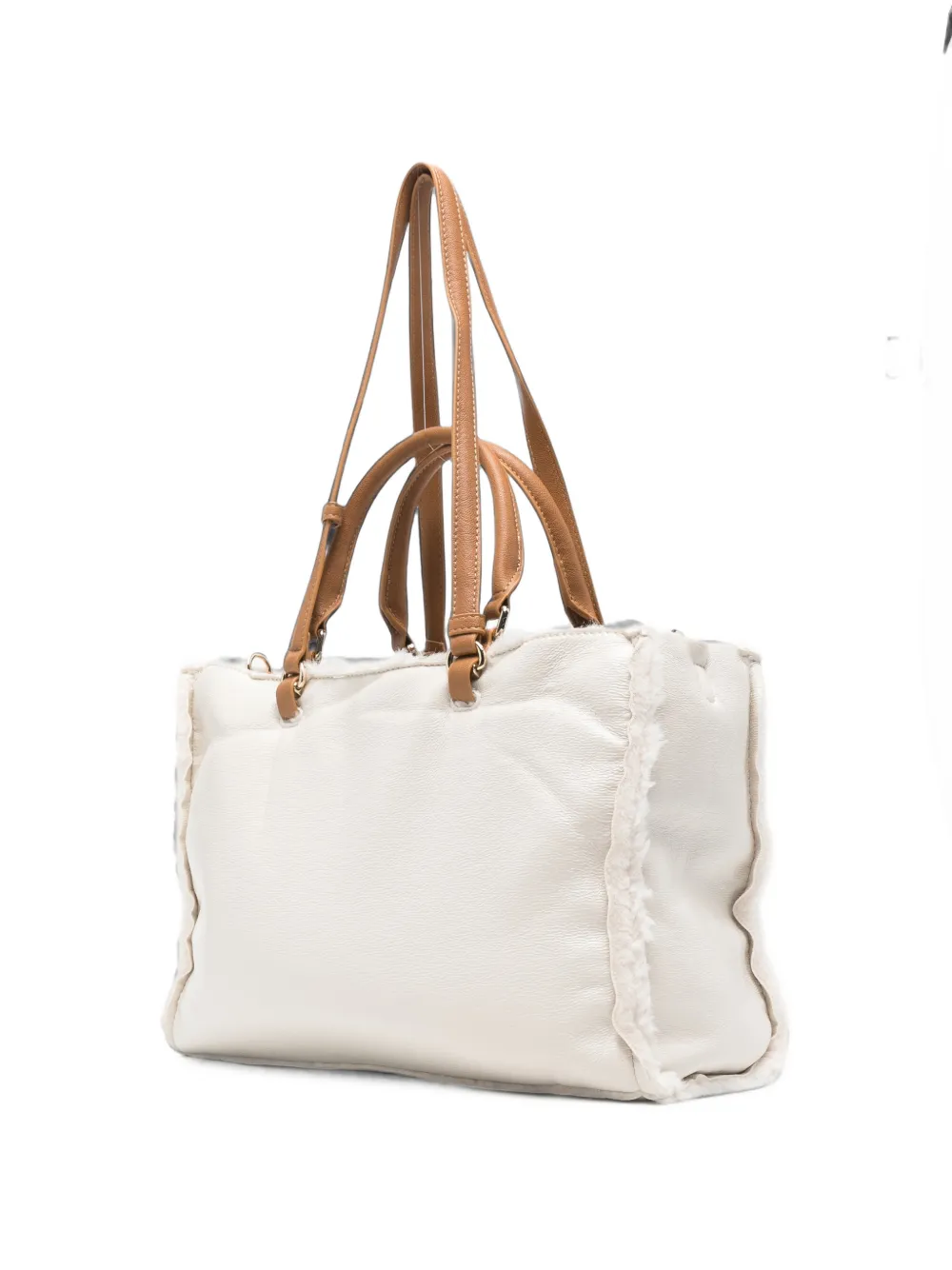 ERMANNO FIRENZE Shopper met gehaakt borduurwerk Beige