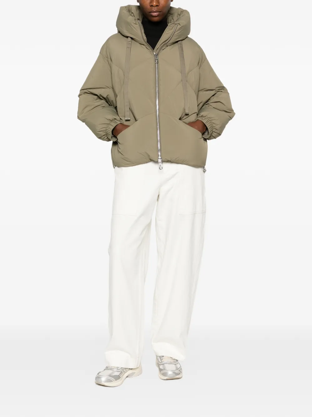 Duno Peggie Hooded Puffer Jacket In Gray