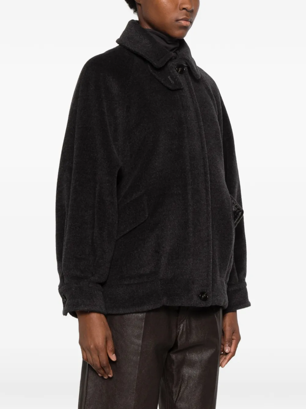 Marella virgin-wool button-up coat Zwart