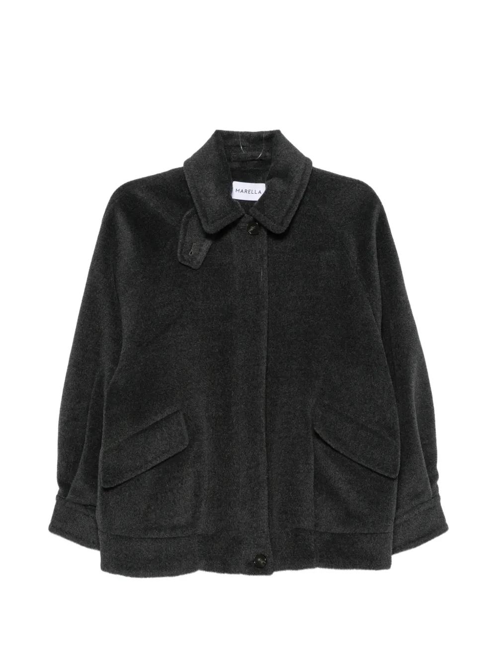 Marella virgin-wool button-up coat Zwart