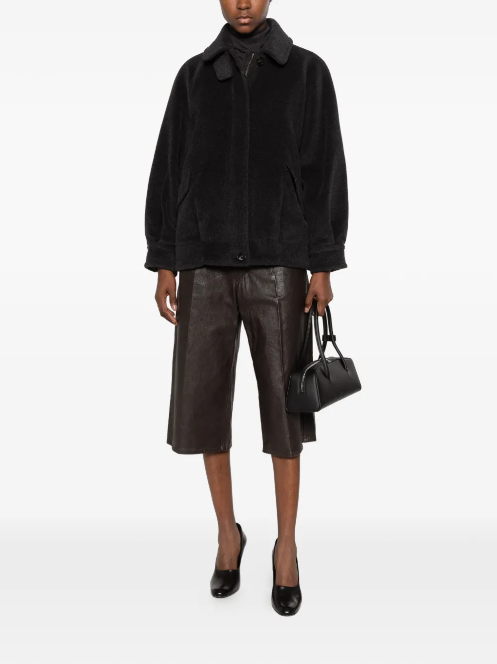 Marella virgin-wool button-up coat Zwart