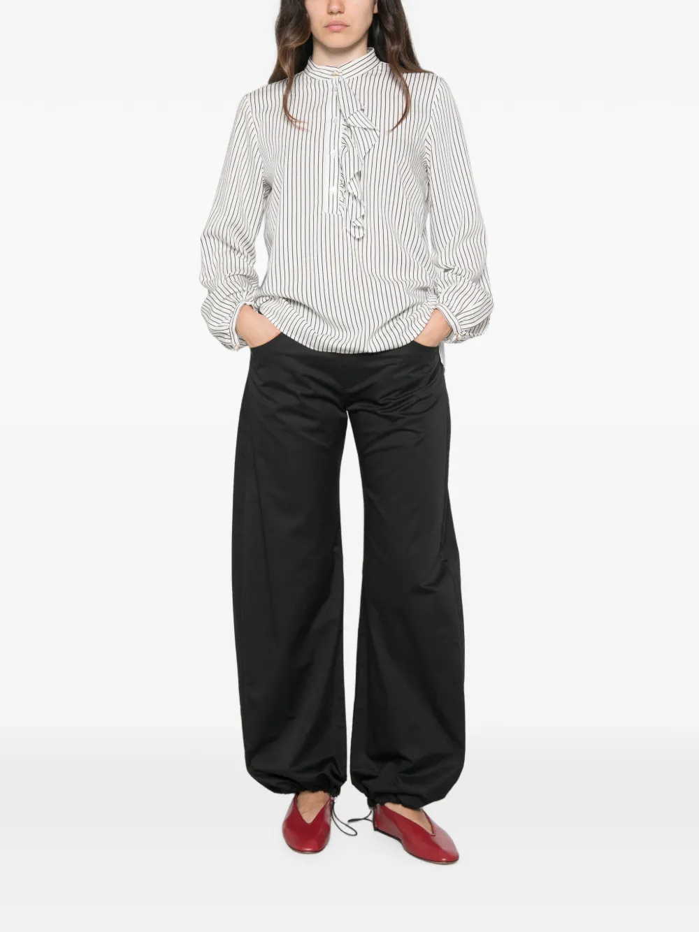 Marella Mllkiwi gestreepte blouse Wit