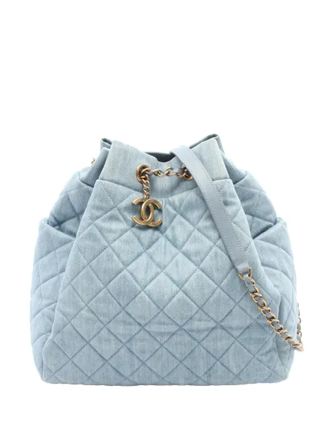 CHANEL Pre-Owned 2016-2017 gesteppte Urban Spirit Beuteltasche aus Denim