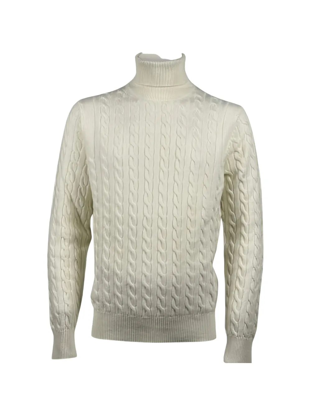 Malo Cable-knit Roll-neck Sweater In Neutrals