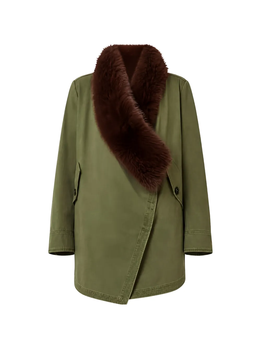 LIU JO faux-fur collar coat - Verde