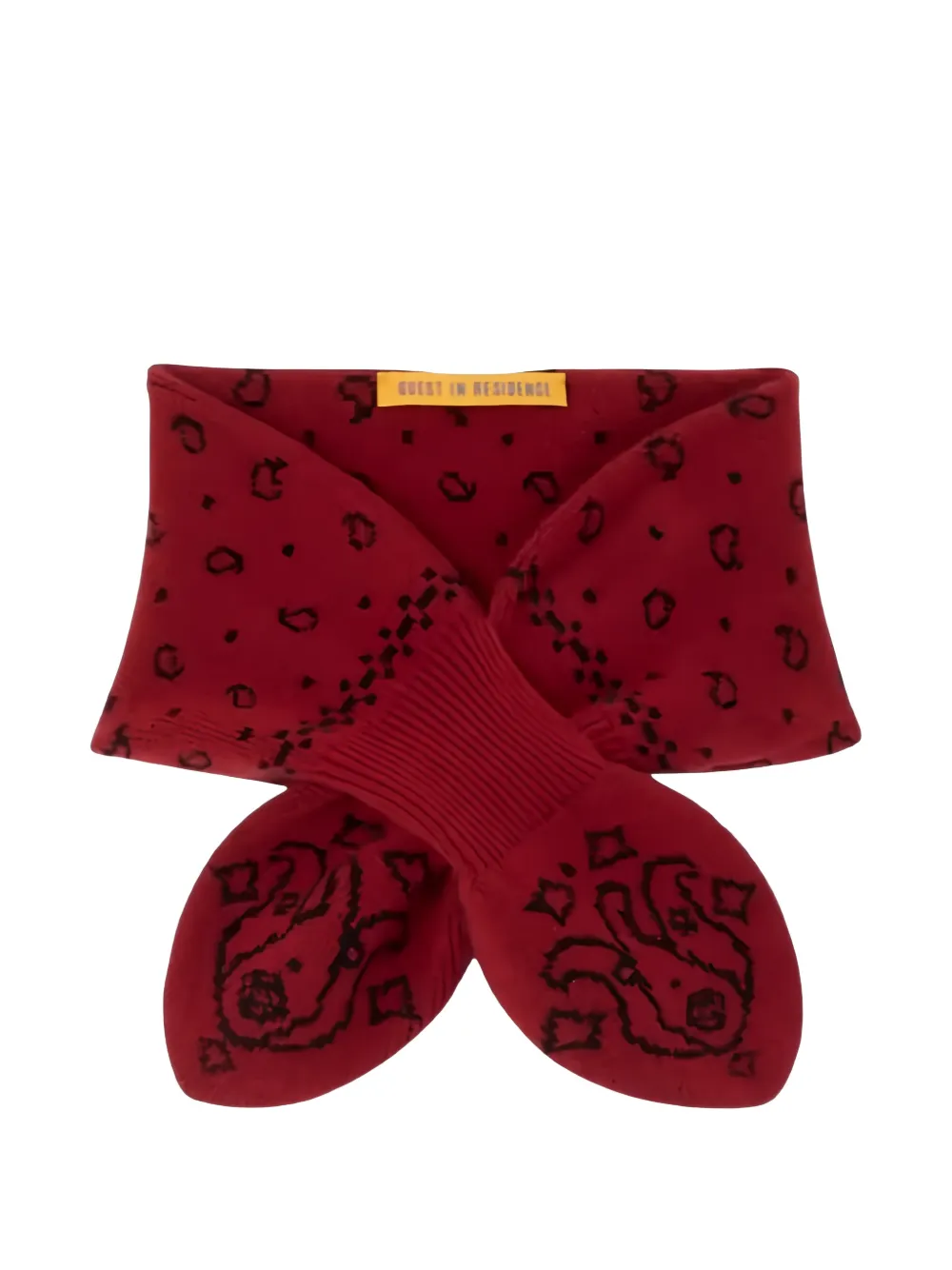 Guest In Residence paisley-print knitted scarf - Rosso